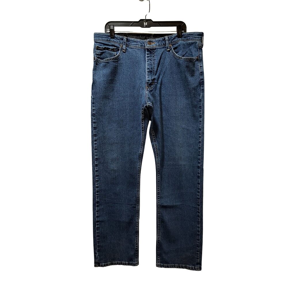 Wrangler Authentics Jeans Men's 36x31 Straight Blue Stretch Denim 10ZM1CSDS